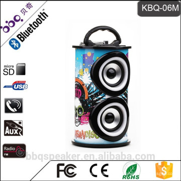 KBQ-06 hot-venda rodada mini alto-falante portátil de áudio com porta usb / carregador USB / slot para cartão SD